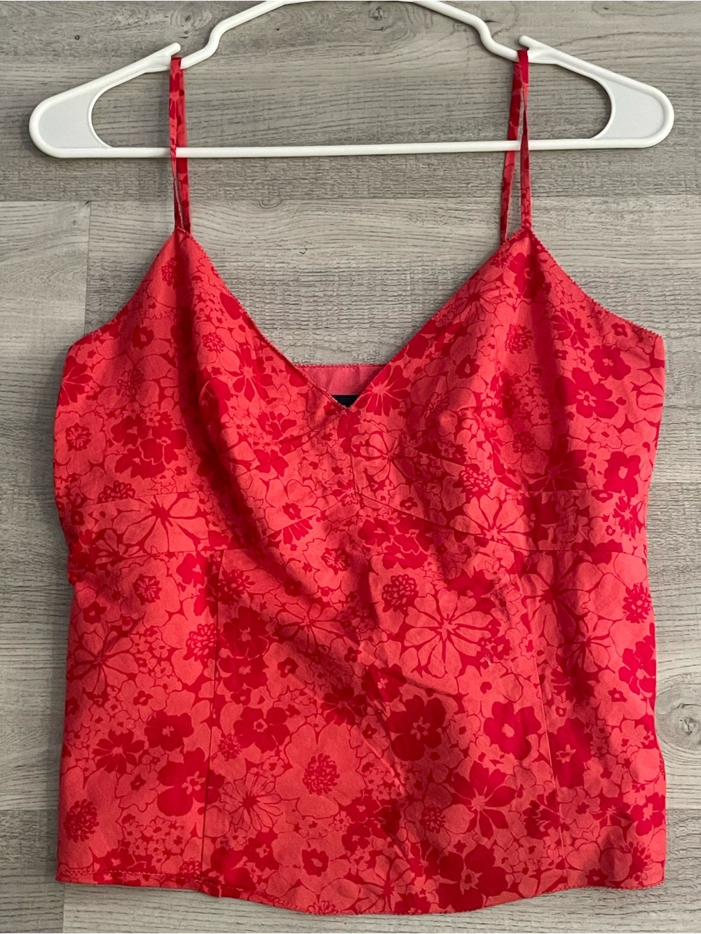 Ann Taylor Red Floral Cowl Neck Camisole